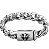 BRLIS05ANTIQUESILVER Bracciale spesso con motivo Fleurdelis