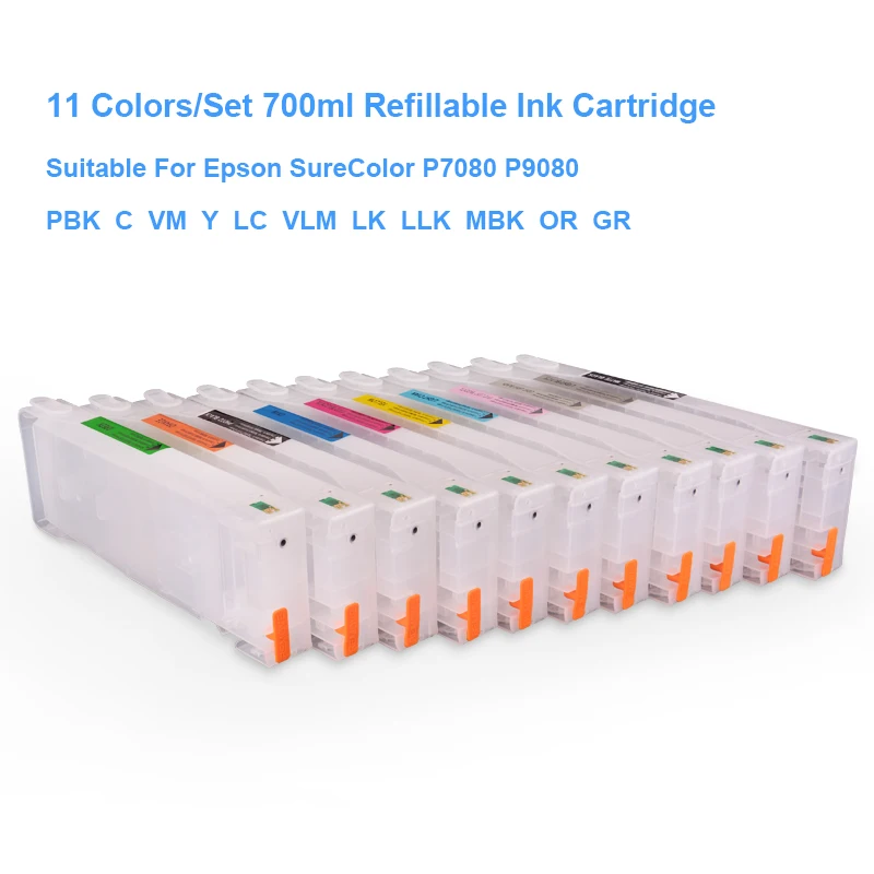 700ML/PC T8061-T8069 Empty Refillable Ink Cartridge With Chip for Epson P6080 P7080 P8080 P9080 Printer