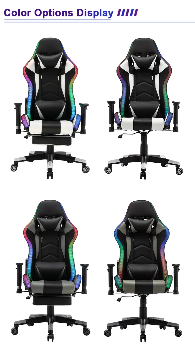 Cyber Cafe Gaming Chair Ergonomic Reclinable Swivel Black White Gaming