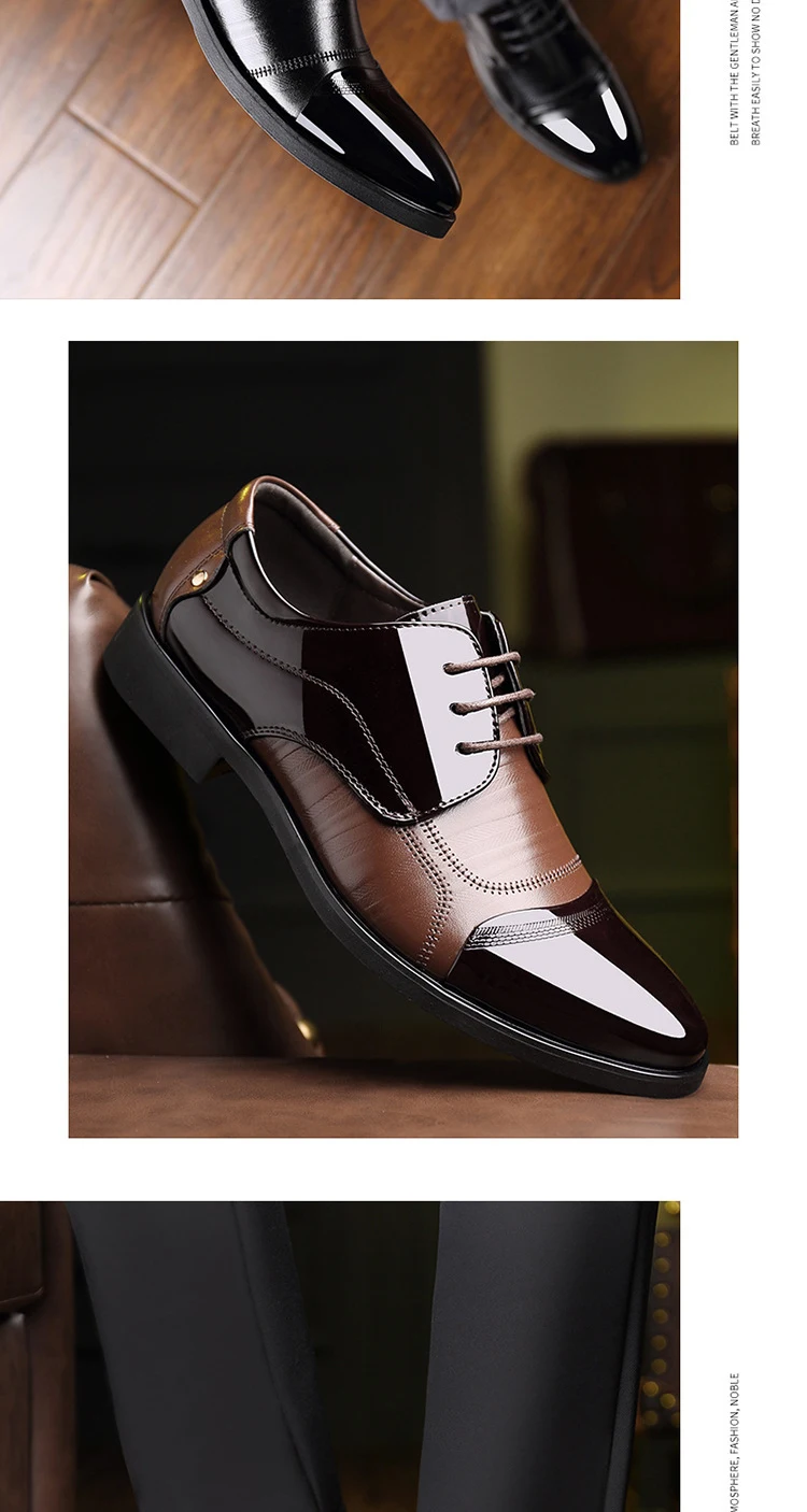 Large New Pointy Leather Shoes Fashion Baita Men's Business Formal ...