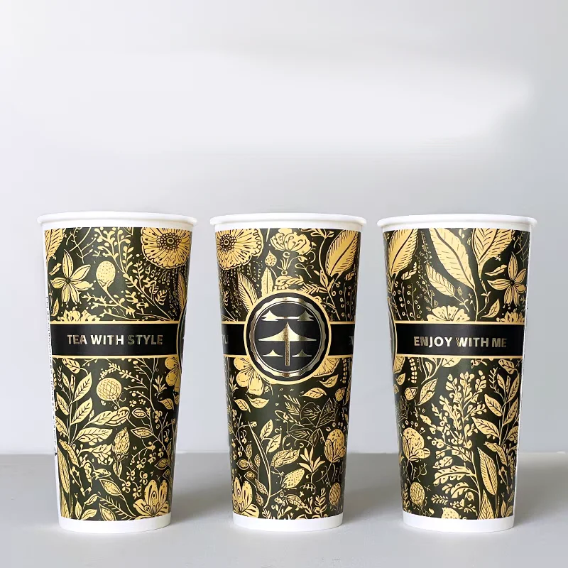 12Oz PLA Biodegradable Double Wall Stamping Custom Logo All Black Hot ...