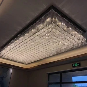 ECOJAS Luxury Glass Chandelier for Hotel Lobby Super Market Wedding Hotel New Design Large Pendent Light