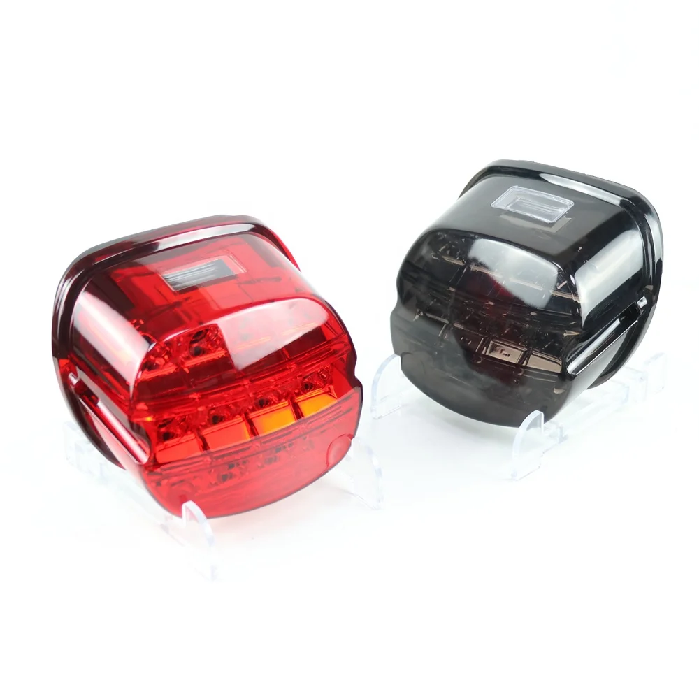 TIYPEOR LED Brake Taillight for Dyna Fat Boy Softail Sportster Road King Electra Glide Road Glide FXSTB Taillight