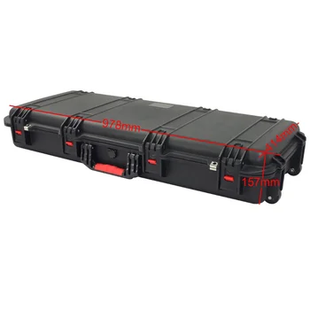 Competitive Price utility portable long plastic weatherproof gun case military tool box with removable foam