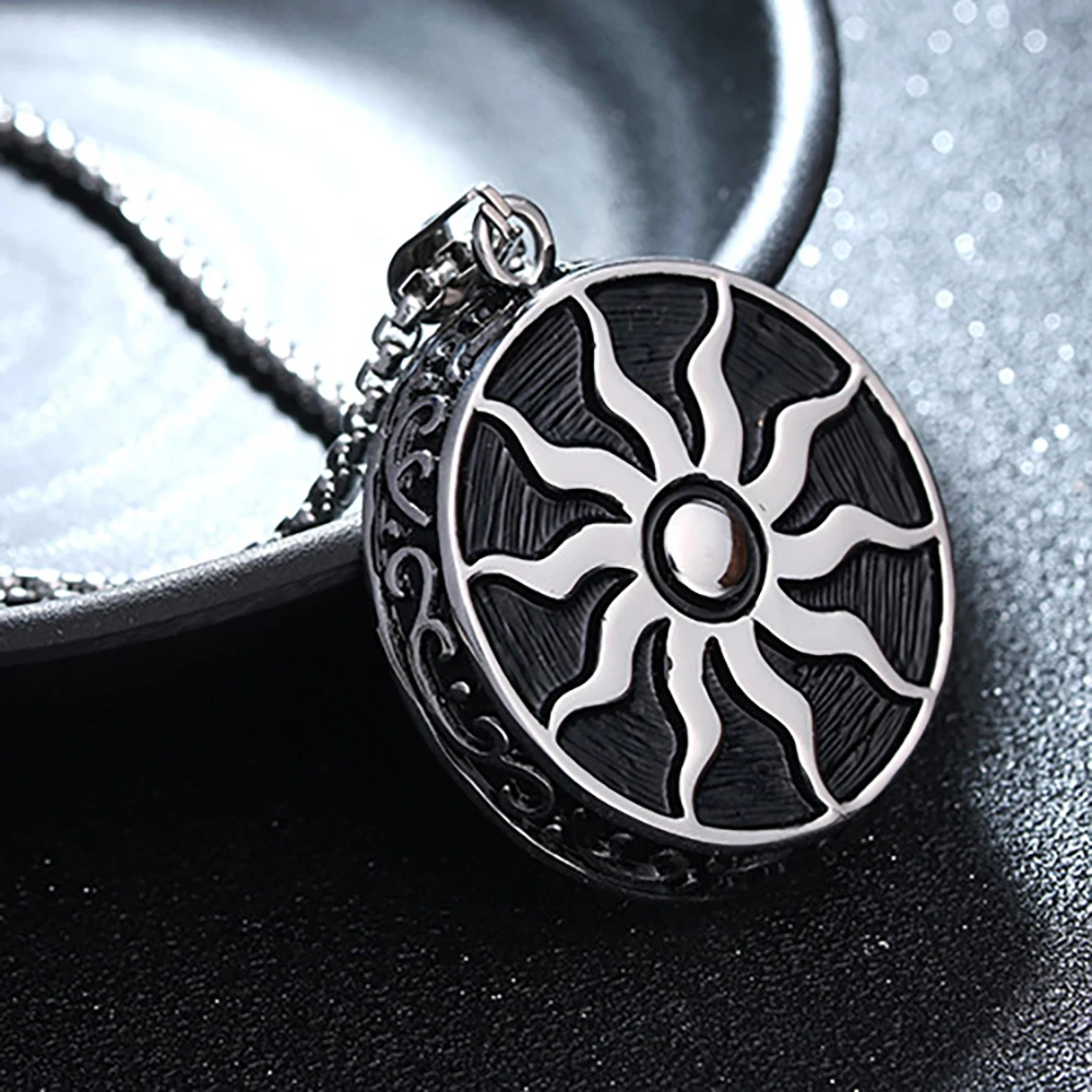 Round Shape Sun Engraved Scalar Energy Pendant Japan
