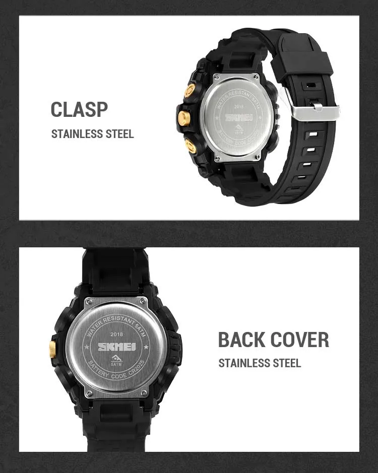 SKMEI 2018 sports new style mens digital watch creative Silicone band water proof Chronograph character student watch design