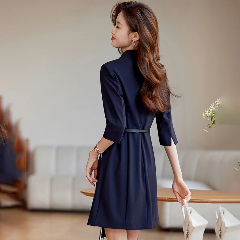 blue dress professional Blue Monochrome :: Work Dress + Harlow Necklace