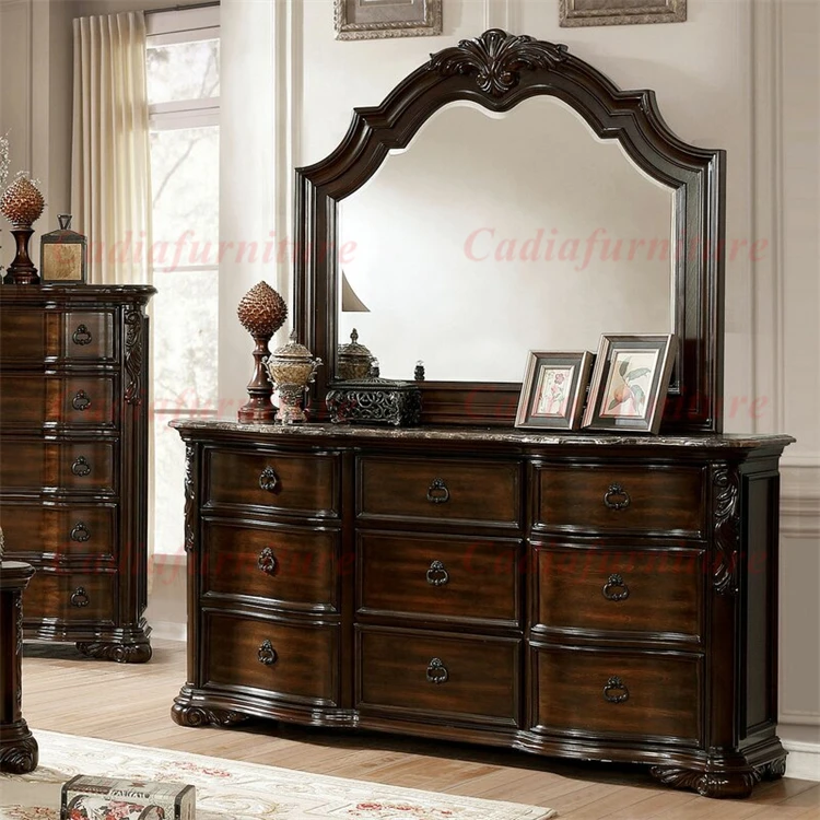 European Antique Design Bedroom Furniture Luxury French Classic Wooden