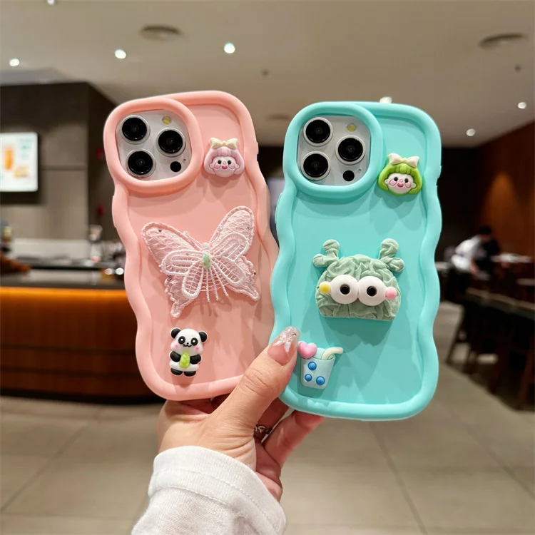 3D Cute Girl Style Colorful Soft Tpu Silicon Back Cover Wave Edge Phone case for Itel P55 P65 55+ Phone case Luxury