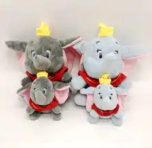 Lovely Stuffed Animal Toys Kawaii Dumbo Elephant Plush Toy Gray Plush Elephant Toy Tie-dye Rainbow Throw Pillow for Lover