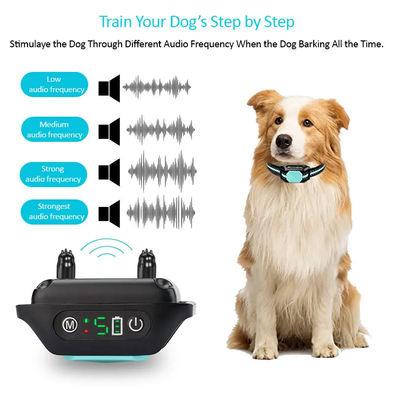 2022 Humane Bark Collar For Dogs Rechargeable Anti Barking Waterproof