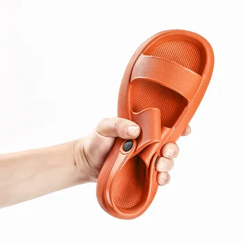 Men women unisex shower bathroom Slippers EVA Foam Super Soft Non-Slip Thick Sole Sandals Black Open Toe home slippers for women