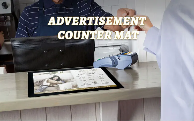 Countertop Promotional Retail Advertisement Pad Changeable Counter Mat with Insert