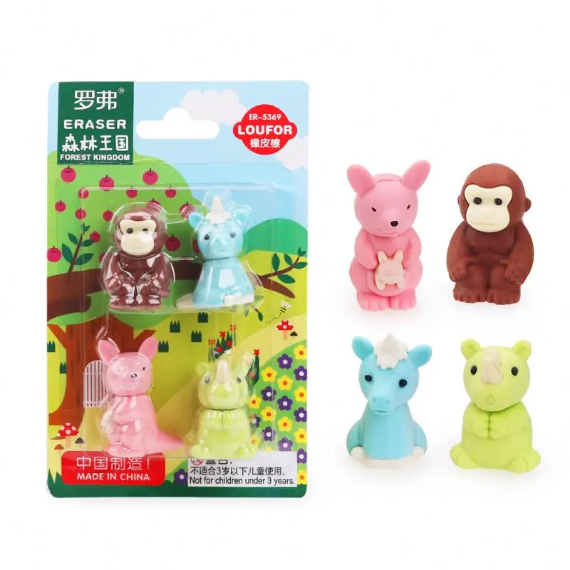 Campus School Stationery Orangutan Cute Animal Forest Friend Eraser Custom