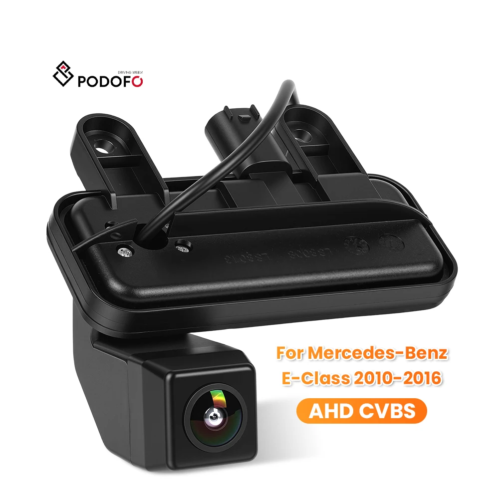 Podofo Car Rear View Backup Reversing Camera for Mercedes-Benz E-Class 2010-2016 Night Vision Pull Handle IP67 Waterproof OEM A4755