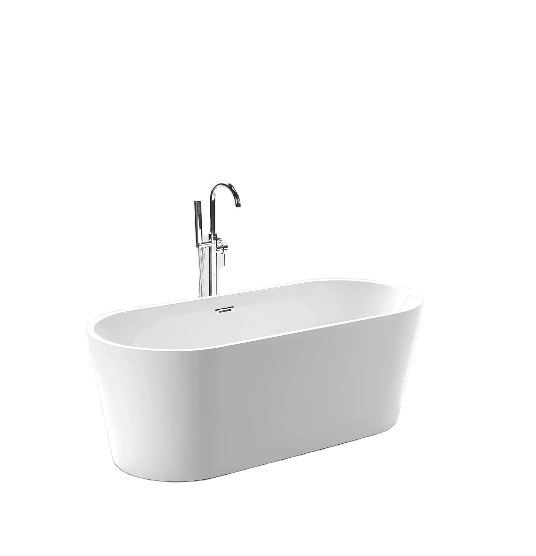 PFR Freestanding Acrylic Eco-Friendly Modern Design Soaking Bathtub with Drainer 1.7m Length Hotel Use