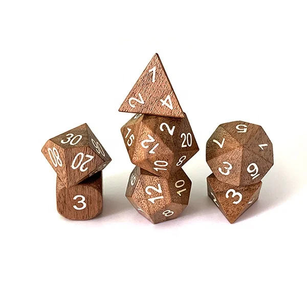 Custom Dungeon and Dragon Polyhedral Dice Wood