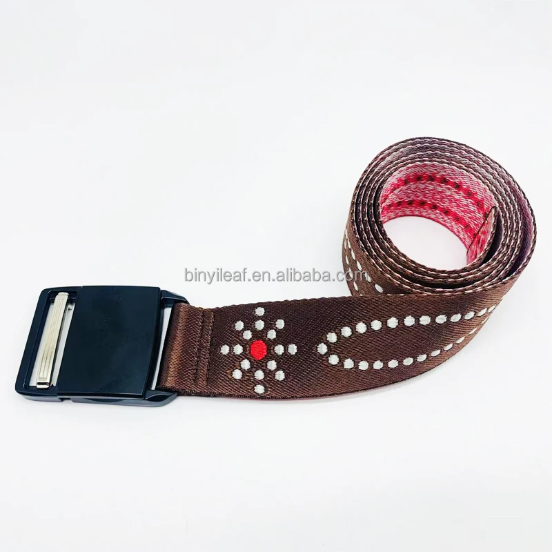 38MM Custom Logo Metal Magnetic Buckle Outdoor Sports Jacquard Ski