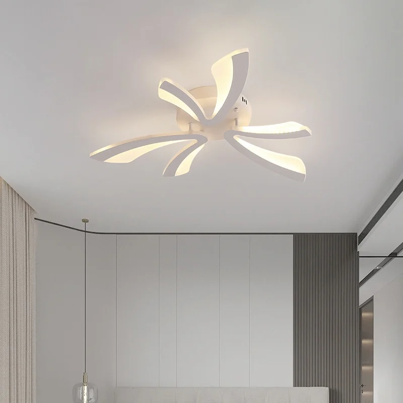 Lámpara de techo LED inteligente moderna nórdica sencilla para estudio, dormitorio y sala de estar, arañas y luces colgantes