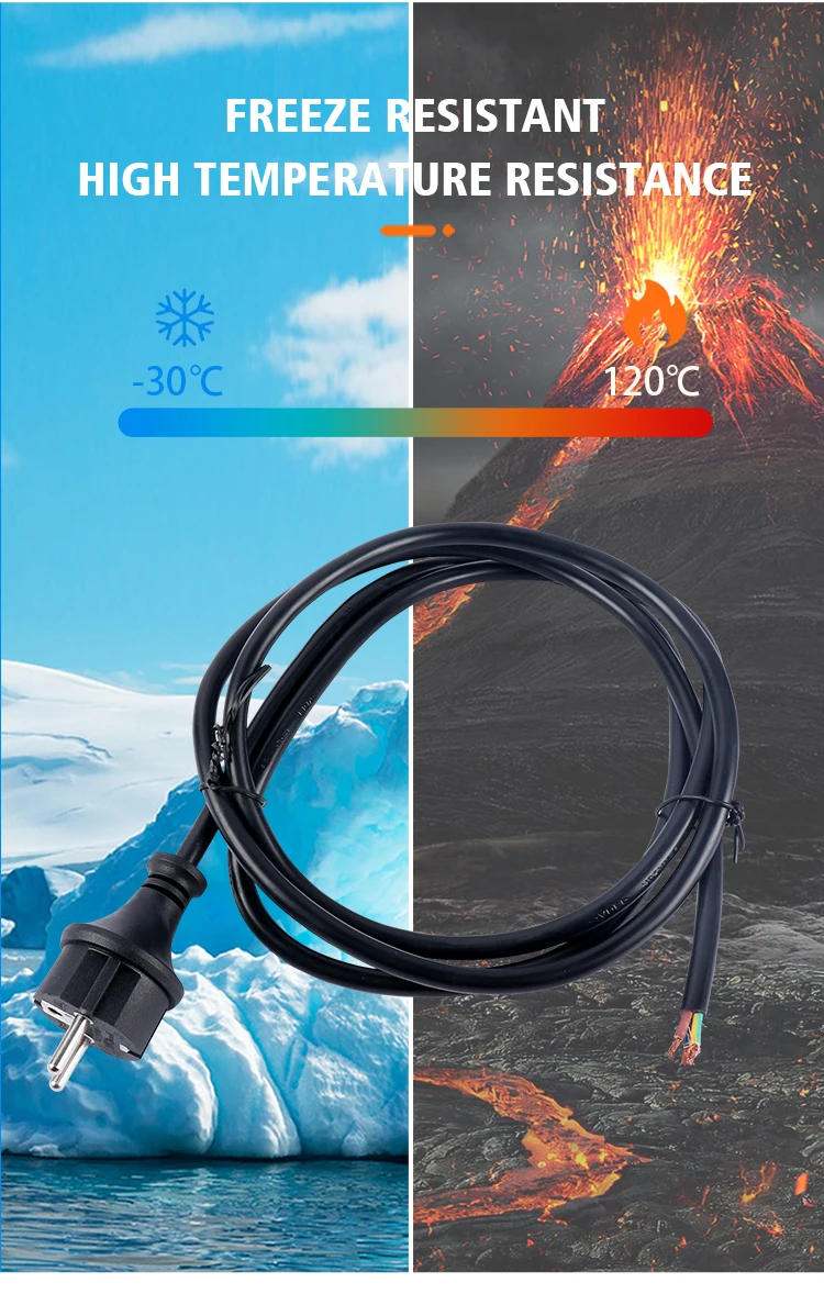 Wash Machine Power Code Cable, European Vde 6ft Detachable Ac Power Cable, Power Cord Length 2metres or Longer factory