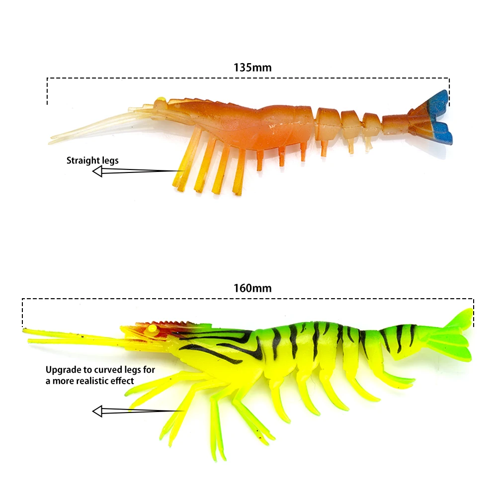 Leurre Pêche Crevette – Lot De 50 – Plastique Souple – 3,15 Pouces – Eau Douce/salée