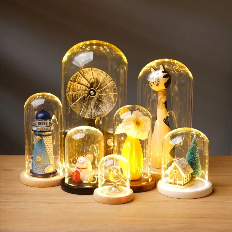 高ホウケイ酸ガラスクロッシュミニクリアガラスドーム吹き飛ばさホーム