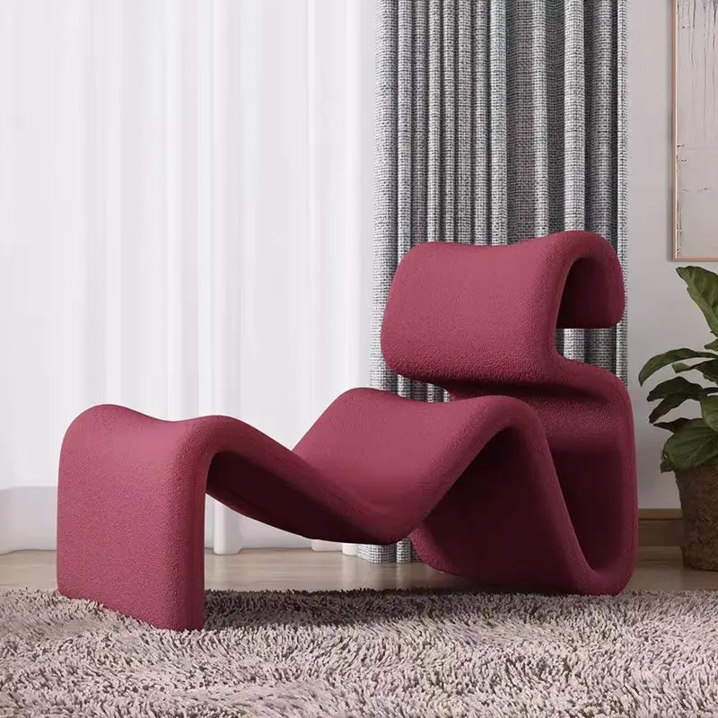Runxi Designer Abstract Lines Fold and Etcetera Bend Bendy Lounge Chair Fiberglass Profiled Lounge Chair 2024