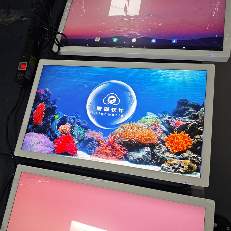 27 Inch Android or windows Wall Mount Screen Indoor LCD Display for Advertising Publish Digital Signage
