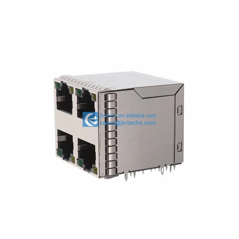 L-Com ECJ504-8 Modular Panel Jack, RJ45 Keystone (8x8) With 30µ Gold Plating - Beige, Panel Mount