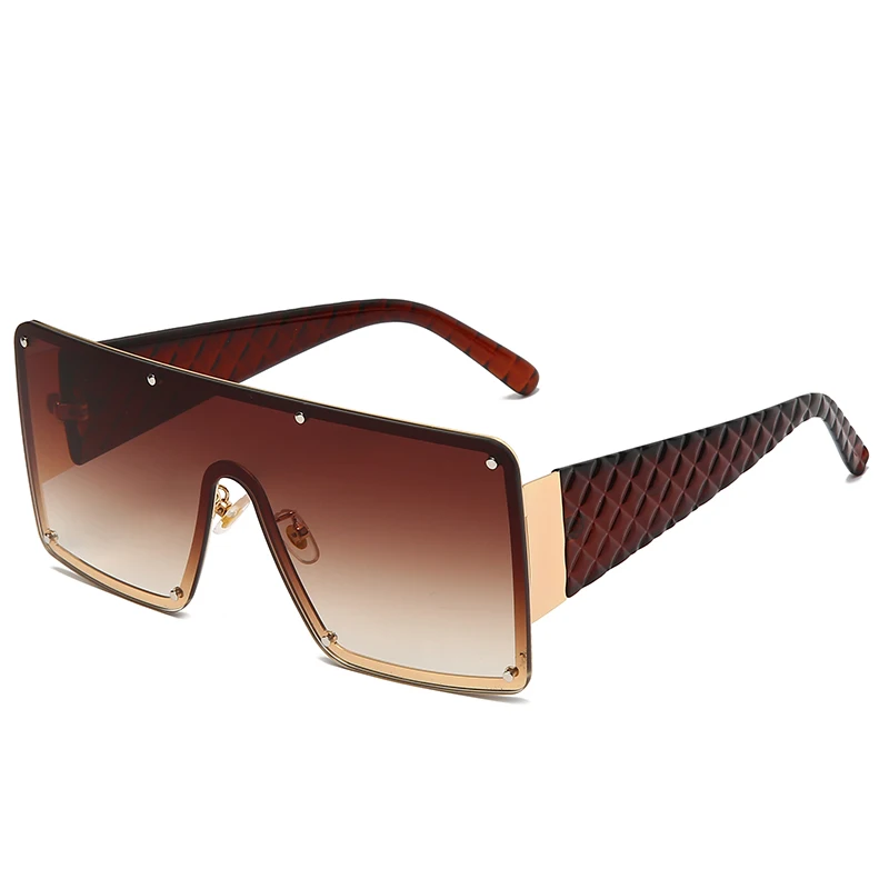 NWOGLSS 58287 Colorful Metal Square Oversized Fashion Conjoined Sunglasses aperçu 18