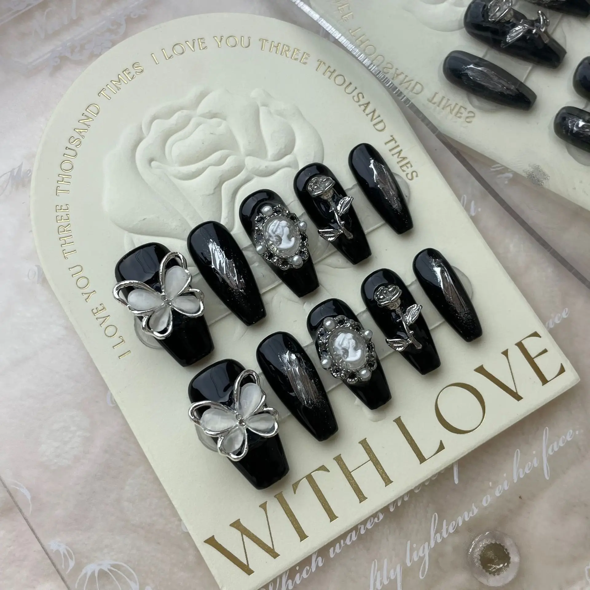 Wholesale Customized Long Acrylic Press On Nails False Nails Hand Made ...