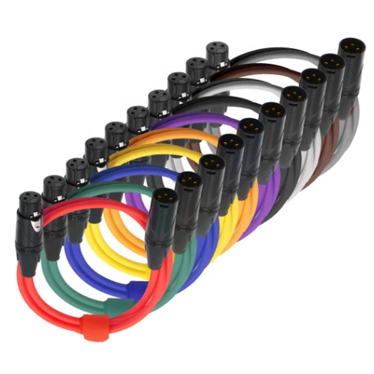 Высокое качество DMX свинцовый штекер 3pin XLR к гнезду 3pin XLR кабели 1 м/2 м под заказ