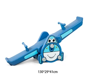Airplane Design Indoor Playground Double Kids Plastic Seesaw
