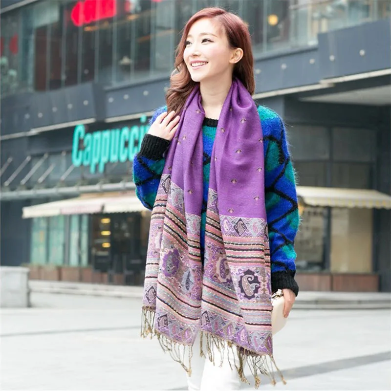 Paisley Design Scarf Retro Dual-Use Cashmere Shawl