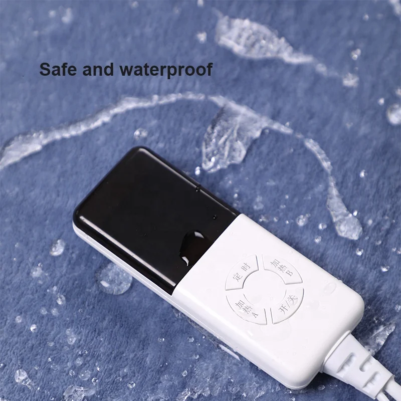 スマート温度調節電気毛布 柔らかく肌に優しい電気毛布 シングルまたはダブルサイズ デュアルコントロール 3