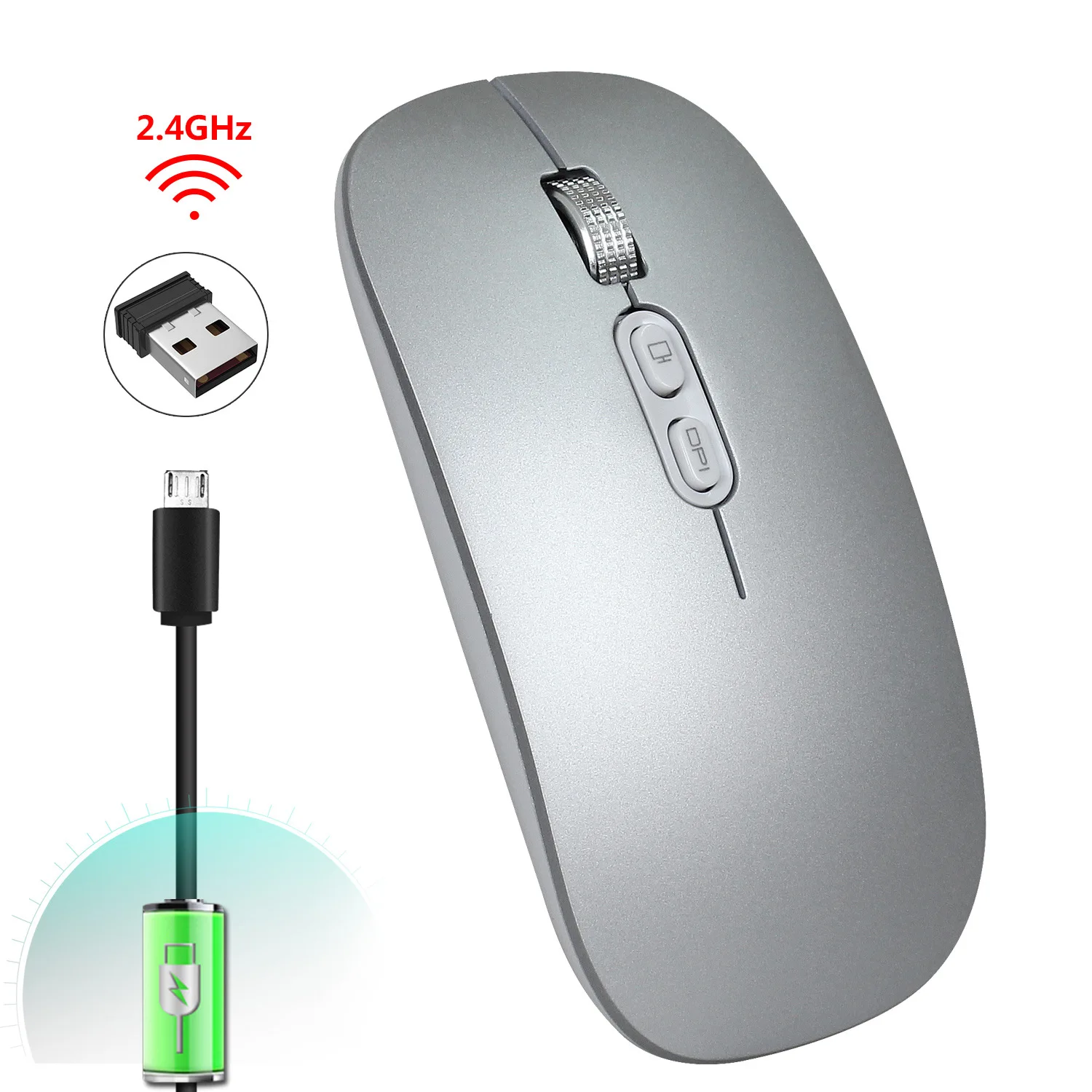 Souris sans fil Bluetooth Gaming Mouse Optical A2 sans fil USB rechargeable  sans fil Rgb Souris Noir