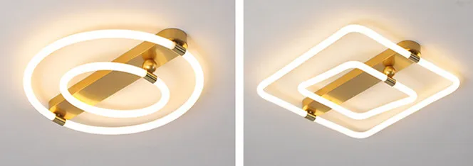 New style bedroom light luxury round room ceiling lamp golden led ceiling lamp creative nordic lamp