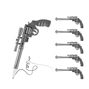 Custom Creative Plastic Gun Shape Ballpoint Pen Promotional School Toy Kids Weapons Ball Point Pens