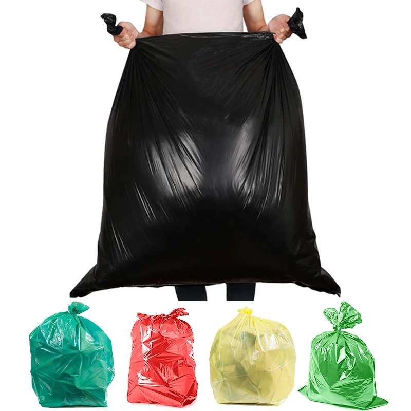 Heavy Duty Pe Black 3 Mil Biodegradable Garbage Bag 35 Litre Biodragadable Plastic Bin Liners Construction Garbage Bag