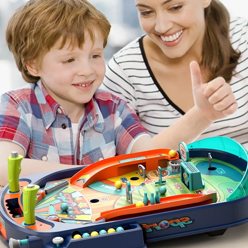 Samtoy Classic Educational Plastic Interactive Mini Shooting Table Game Finger Exercise Space Pinball Machine Game for Kids