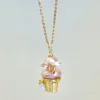 Gold Gourd powder cake necklace (imitation pearl)