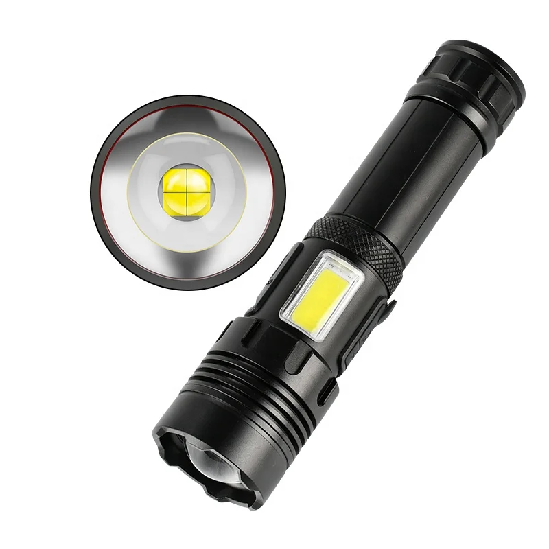 High Quality Factory Multifunction Tactical Torch Long Range USB Rechargeable Zoom Focus XLM P70 LED Flashlights 5000mAh 26650