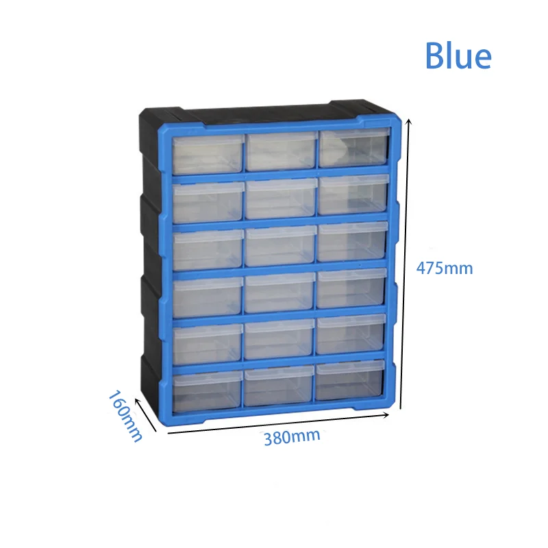 29749 18 Drawer Tool Storage Box Hardware Storage Organizer Plastic Parts Cabinet for Hardware Crafts,Small Parts,Nuts and Bolts