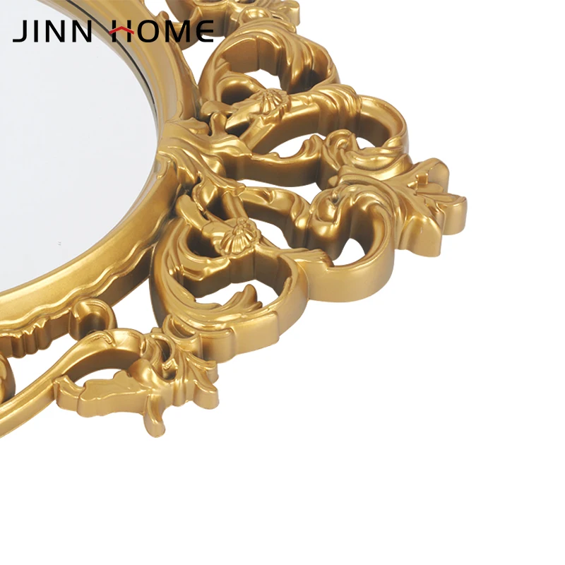 European Antique Gold Decorative Wall Mirror Elegant Vintage Hanging for Bedroom Living Room Dresser Decor Rustic PS Plastic European Antique Gold Decorative Wall Mirror Elegant Vintage Hanging for Bedroom Living Room Dresser Decor Rustic PS Plastic