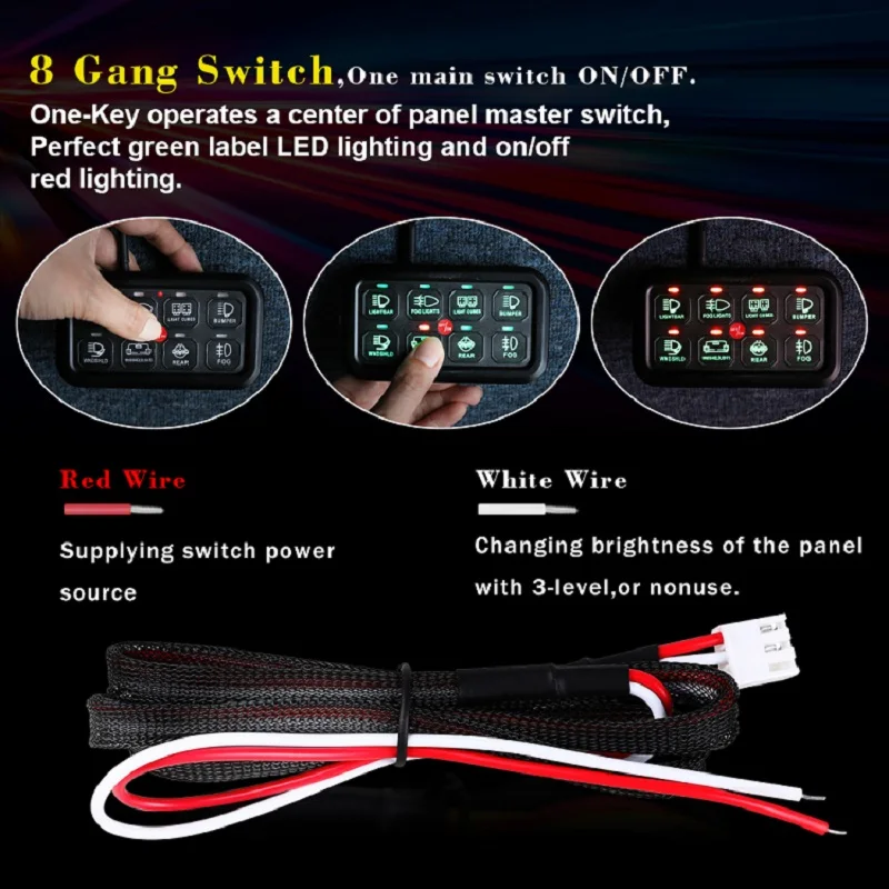 8 Gang Offroad Switch Panel Power System for Universal Vehicles