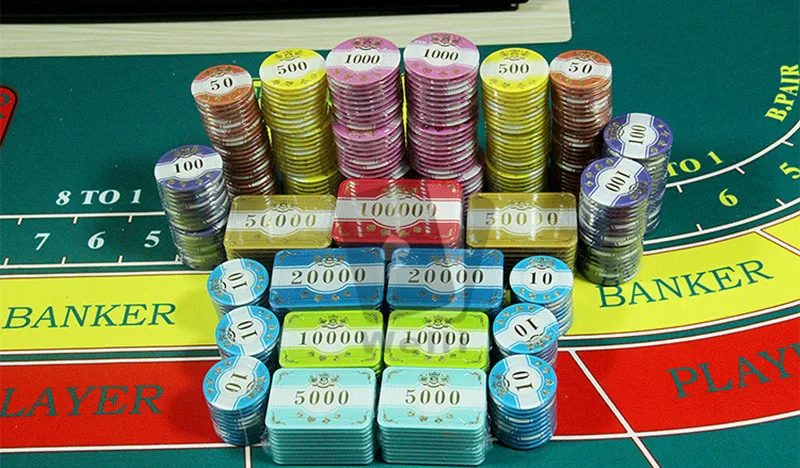 Indoor Anti-Fake Denominated Poker Chips - Casino Standard