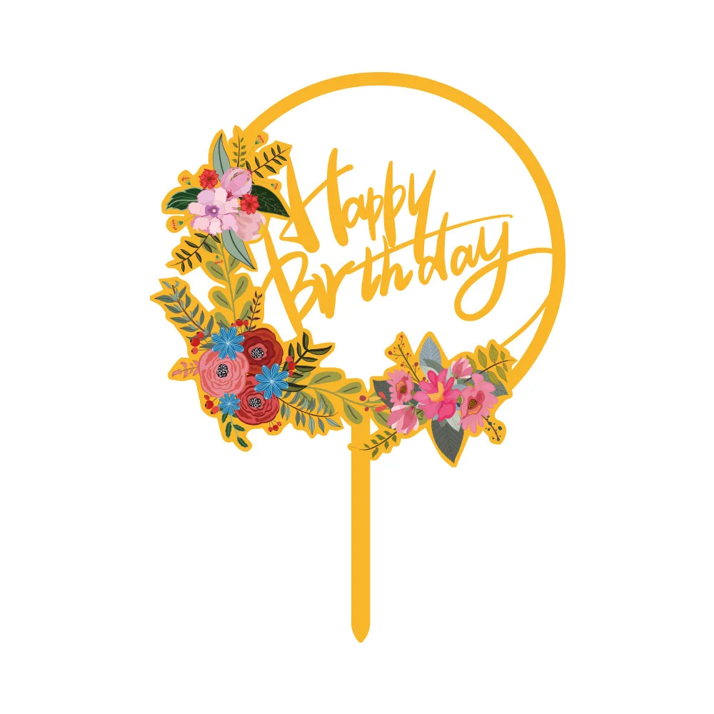 Birthday Cake Topper Ins Style Acrylic Color Printing Flowers New Party  Decoration Cake Topper Factory - Buy Acrylic Stick For Cake Topper,Acrylic  Cake Decoration,Amazon Hot Selling Cake Topper Product on Alibaba.com