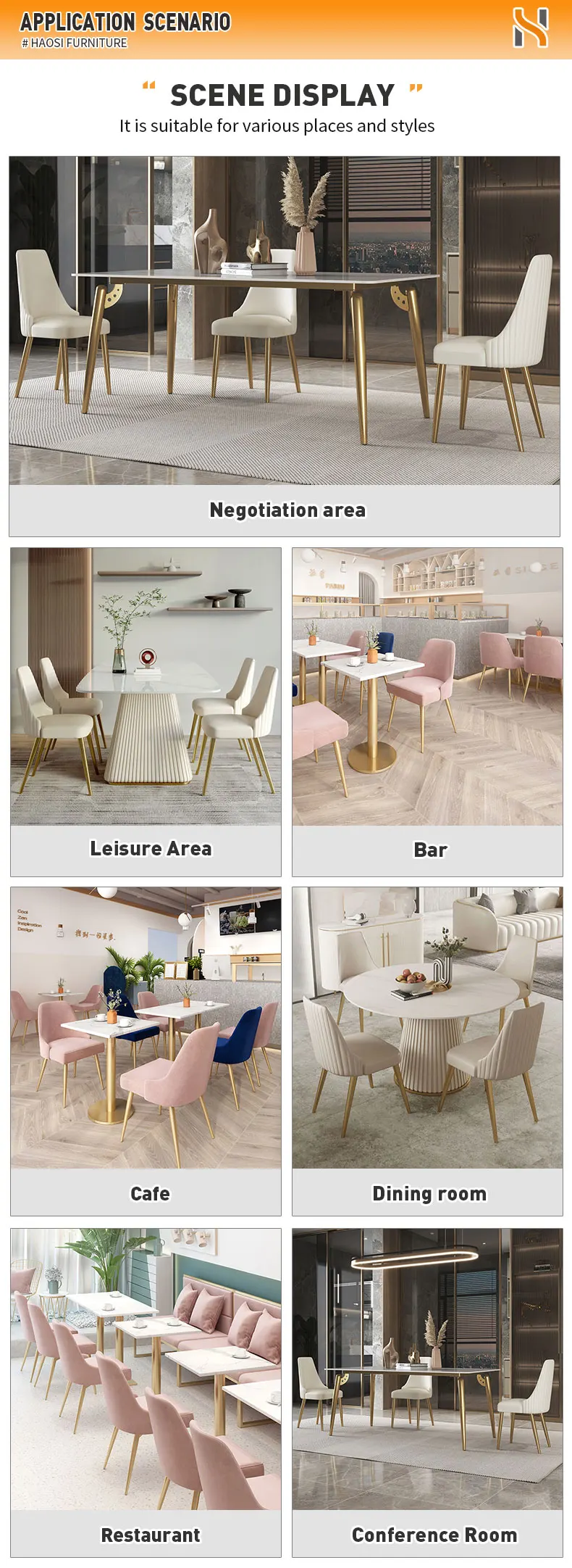 Hot Sale Dining Room Furniture Restaurant Chairs Modern Luxury Pu