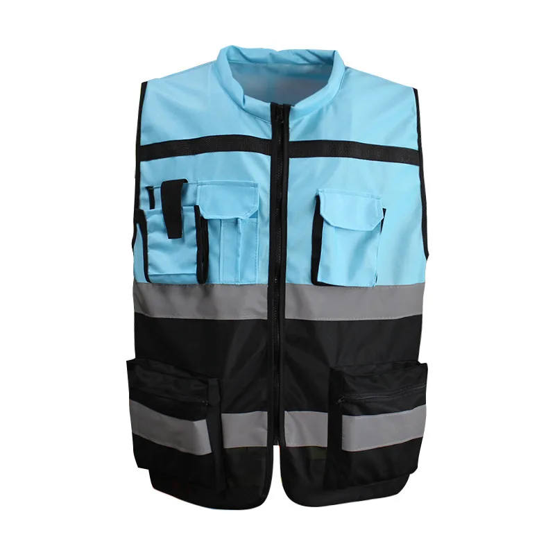 Reflective Jacket Customized Safety Traffic Two Toned Zip up Style Safety Jackets Vest for Construction Workers
