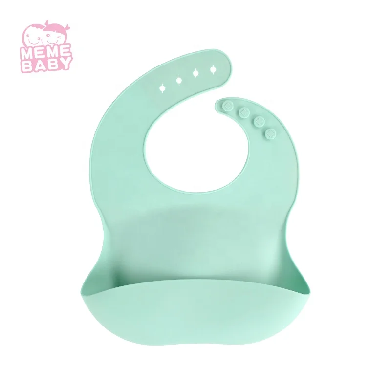 BPA Free Custom New 2020 Private Label Sustainable Feeding Big Silicone Silicon Bib Bibs For Baby Girl Infant Toddler Kids